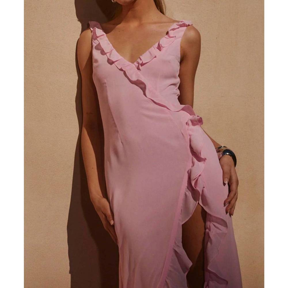 NEW RUNAWAY THE LABEL suzannah maxi dress in rose - Picture 2 of 3